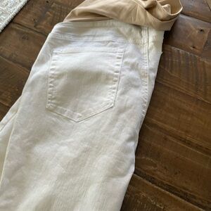 White maternity jeans
